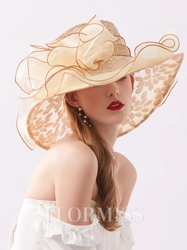 Ladies' Glamourous Organza Silk Flower Adjustable Kentucky Derby Hats/Tea Party Hats