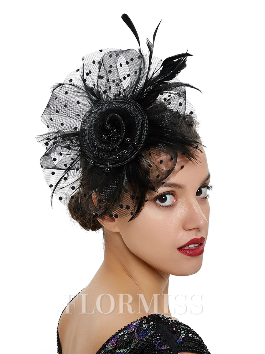 Ladies' Charming Tulle With Feather Tea Party Hats