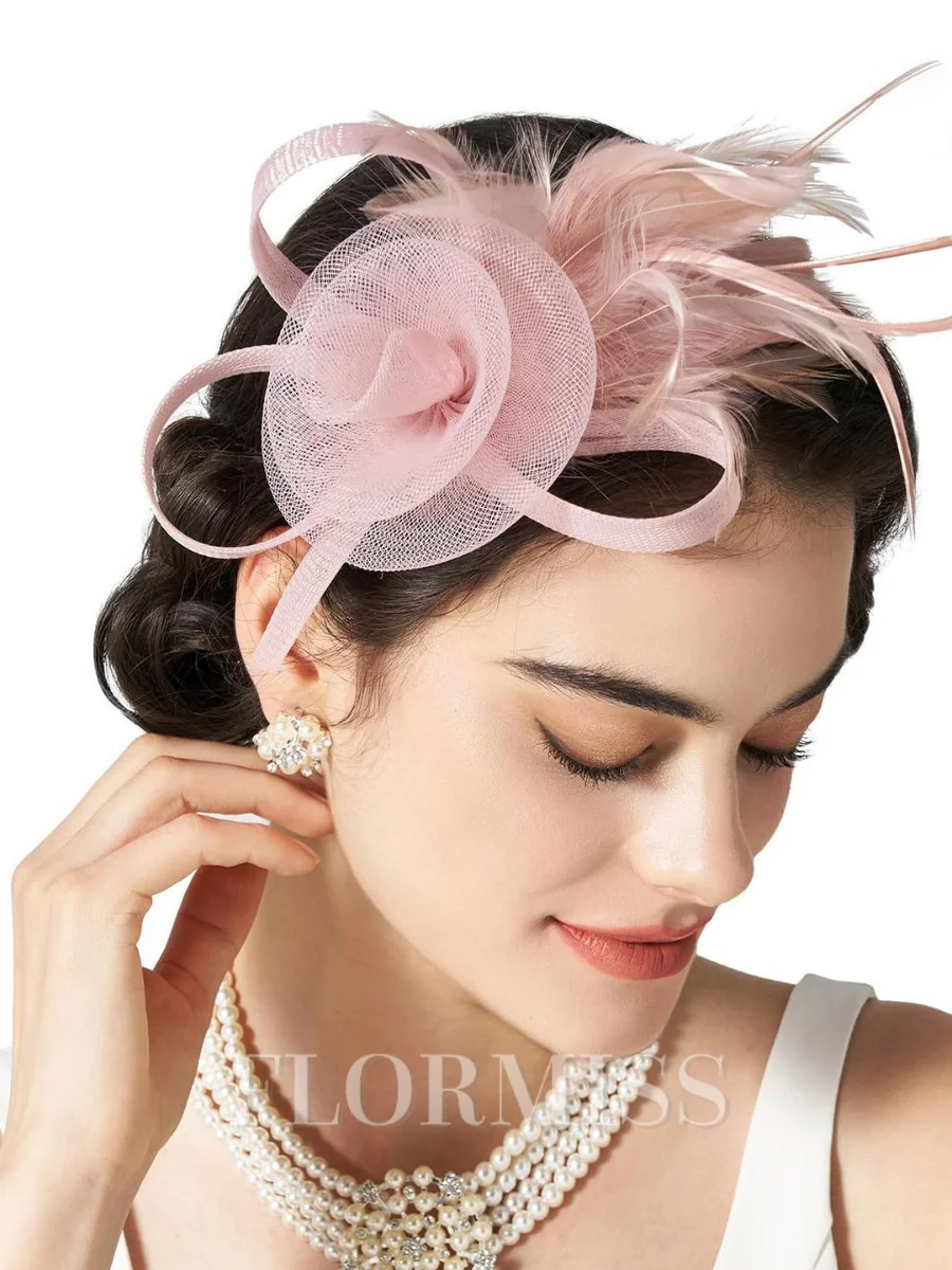 Ladies' Stunning Tulle With Feather Tea Party Hats