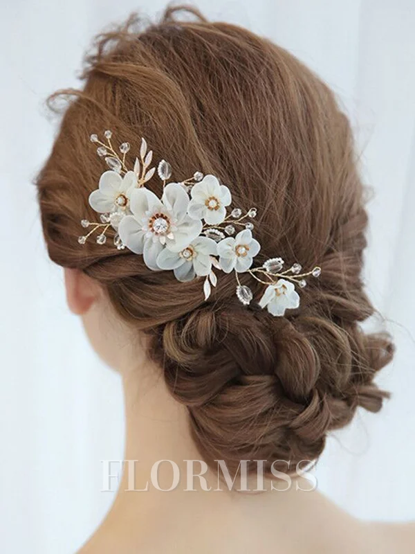 Elegant Alloy With Silk Flower Combs&Barrettes