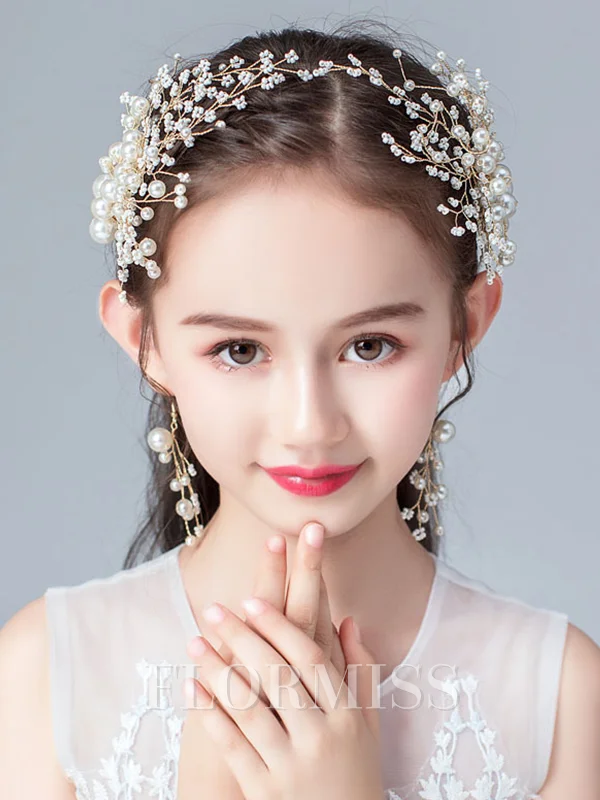 Charming Alloy With Imitation Pearl Headbands(With Earrings)