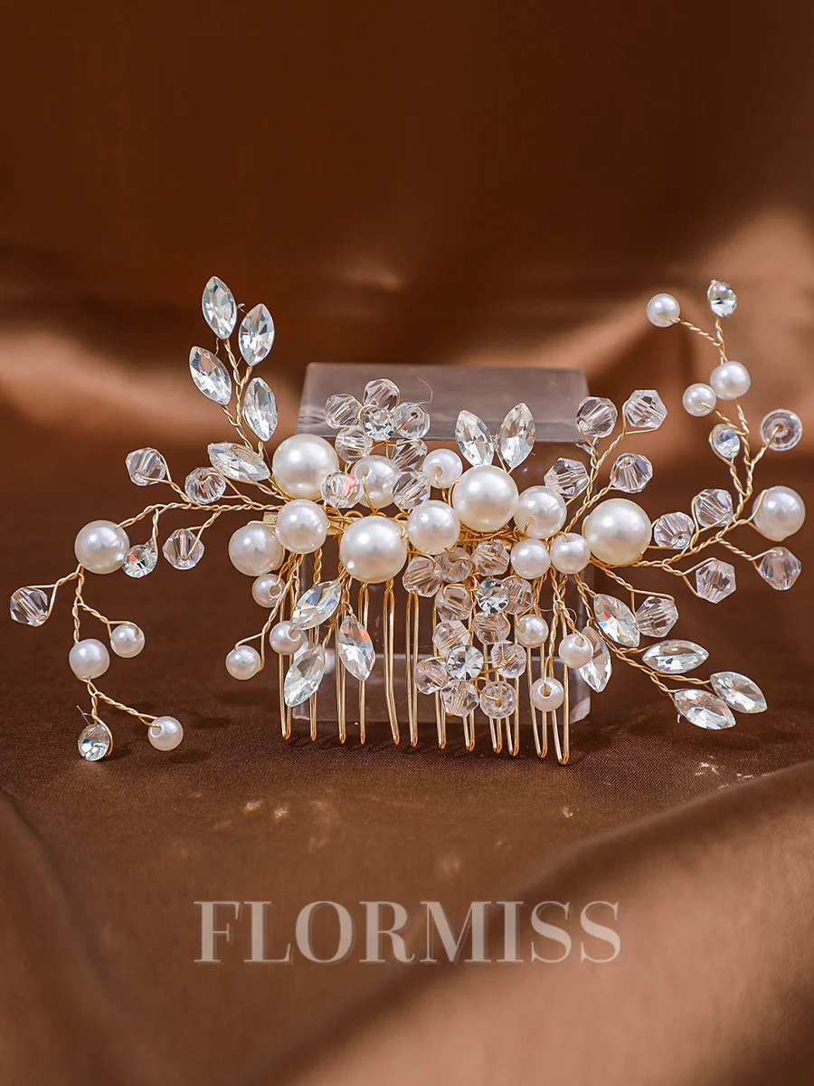 Simple Pearls With Rhinestone Headpieces