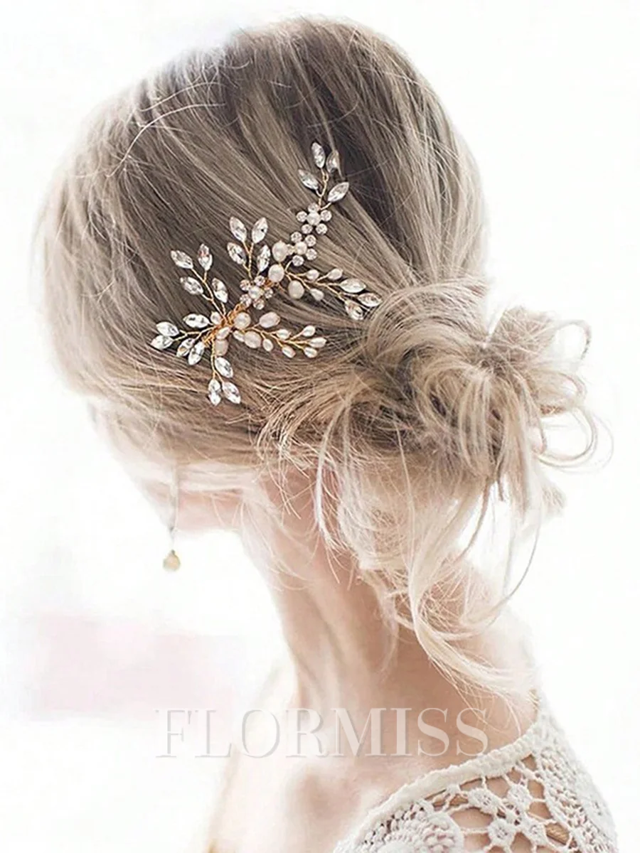 Stunning Pearls With Rhinestone Headpieces