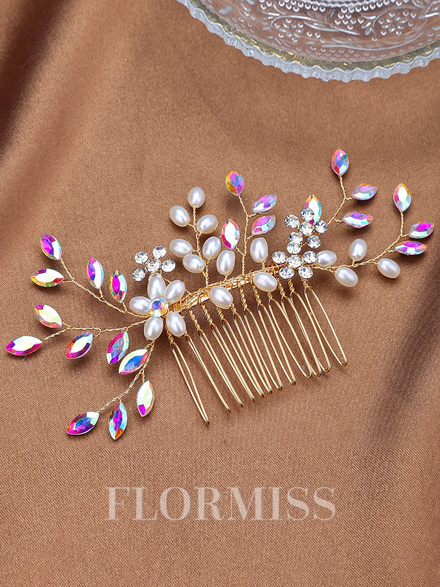 Stunning Pearls With Rhinestone Headpieces