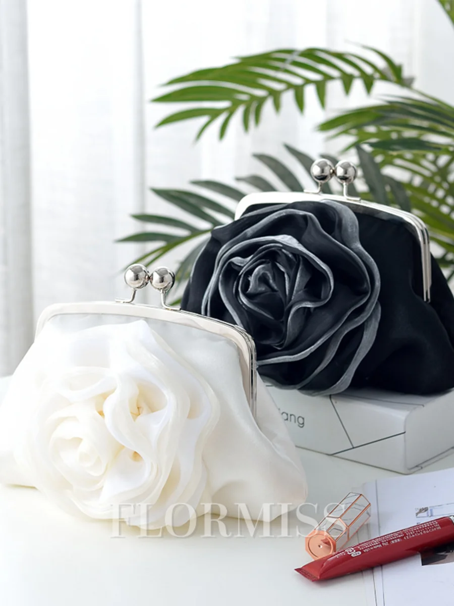 Gorgeous Silk With Flower Evening/Party Handbags