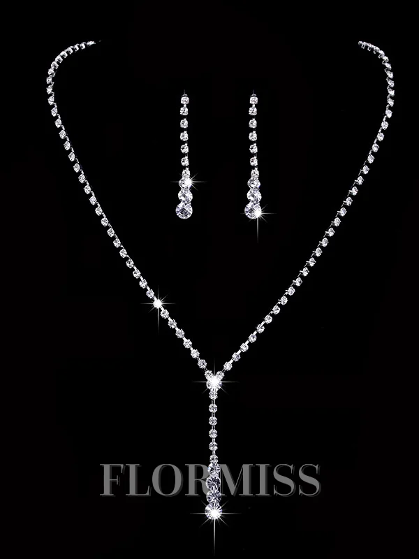 Trending Copper With Rhinestone Jewelry Sets For Ladies