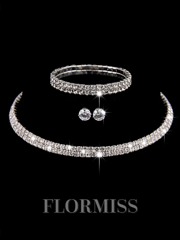 Luxurious Ladies'/Bridal Copper With Rhinestone Jewelry Sets