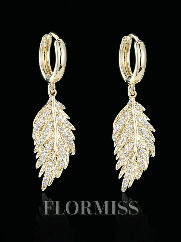 Beautiful Metal With Leaf Earrings