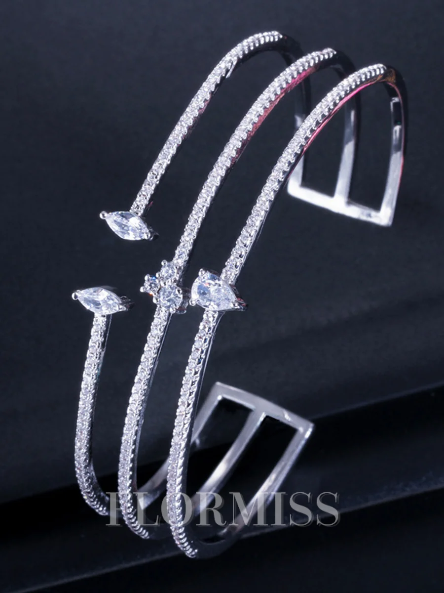 Simple Copper With Rhinestone Bracelets