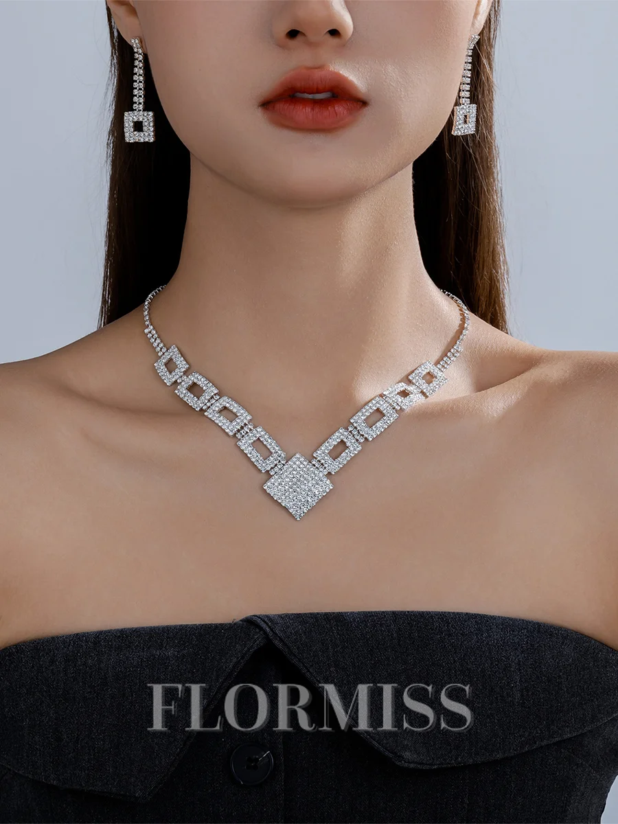 Luxurious Copper With Rhinestone Jewelry Set