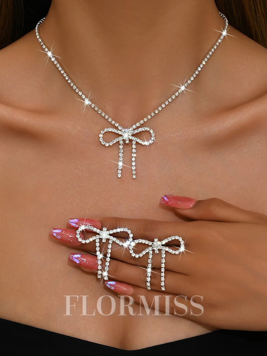 Pretty Copper With Rhinestone Jewelry Set