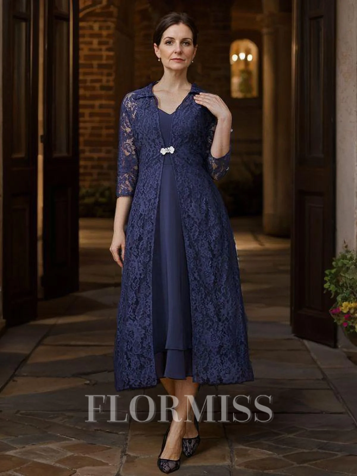 A-Line/Princess Chiffon Ruched V-neck Sleeveless Tea-Length Mother of the Bride Dresses