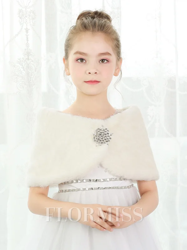 Delicate Faux Fur With Rhinestone Wraps