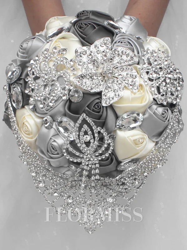 Luxurious Round Satin Bridal Bouquets
