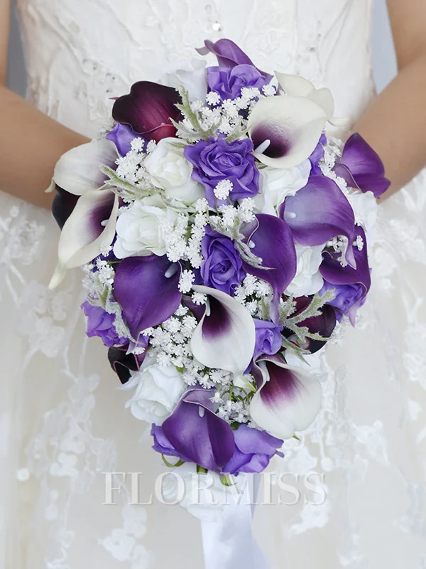 Sweet Cascade Silk Flower Bridal Bouquets