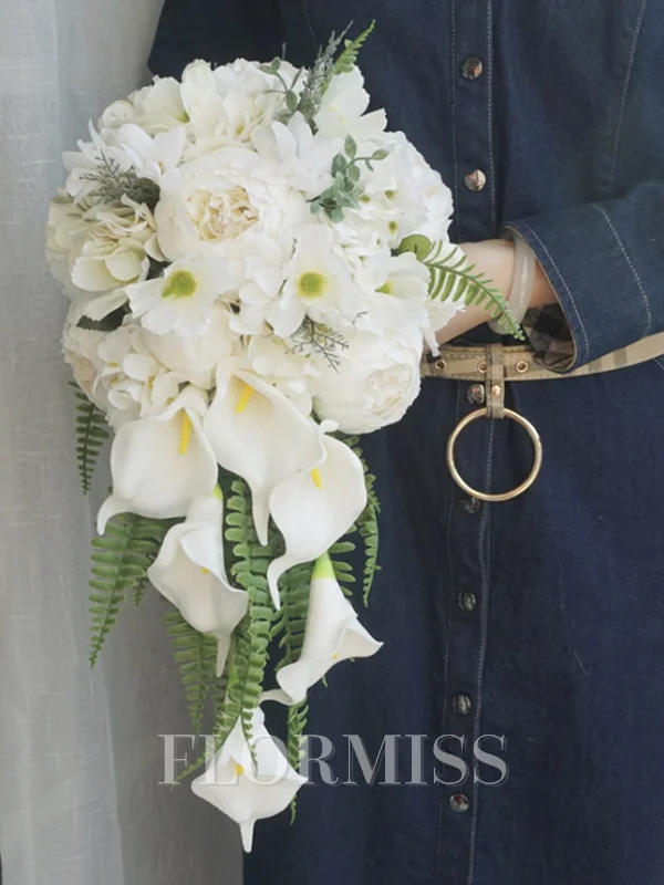 Fashion Cascade Silk Flower Bridal Bouquets