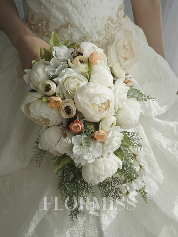 Charming Cascade Silk Flower Bridal Bouquets