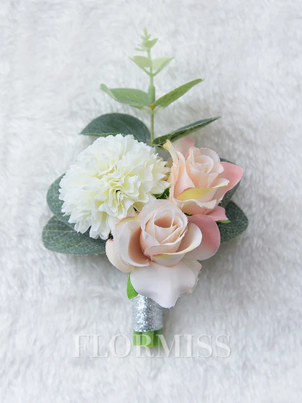 Elegant Free-Form Silk Flower Boutonniere(Sold in a single piece)