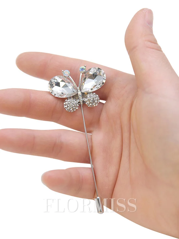 Fascinating Free-Form Rhinestone Boutonniere(Sold in a single piece)