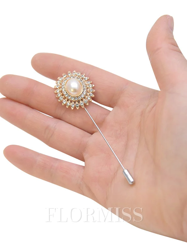 Gorgeous Free-Form Imitation Pearl Boutonniere(Sold in a single piece)