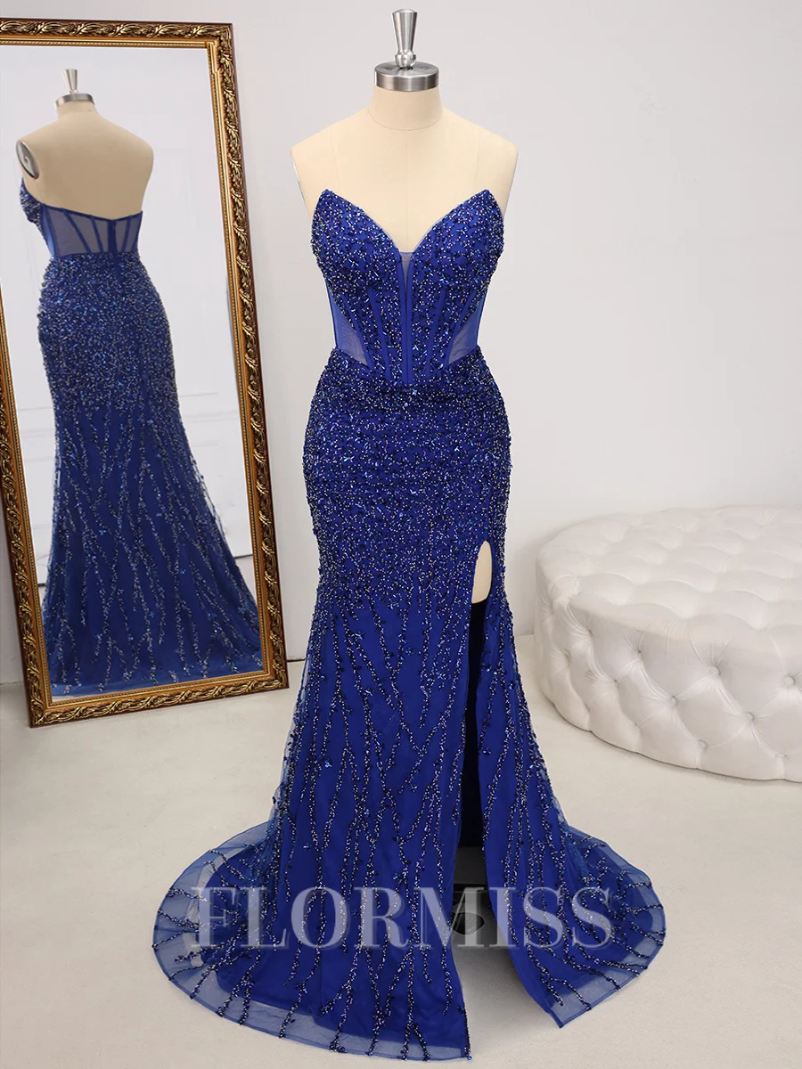 Sheath V-neck Sweep Train Corset Dress