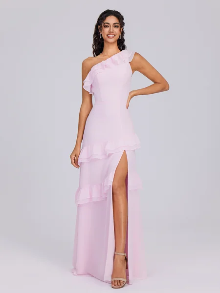 A-line One-Shoulder...