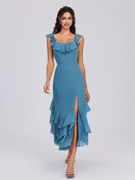 A-line Square Ruffles...