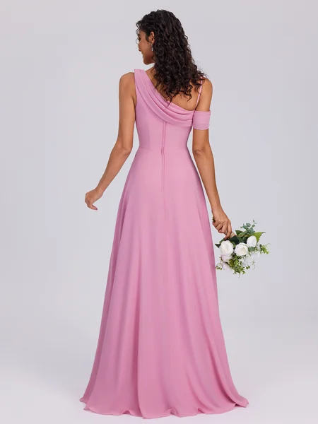 A-line Pleated Floor-Length...