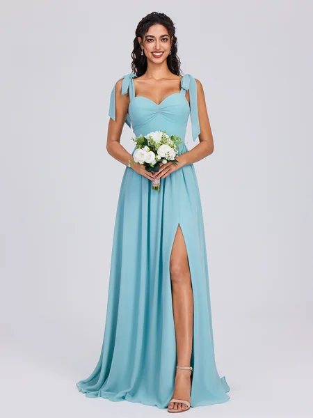 A-line Straps Pleated...