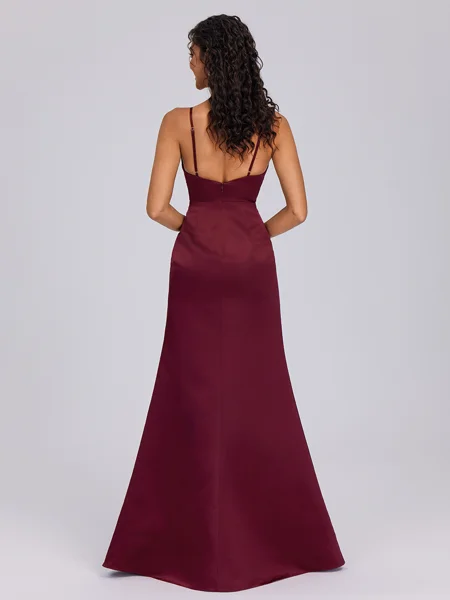 Sheath V-neck Pleated...