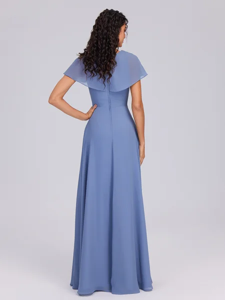 A-line V-neck Short Sleeves...