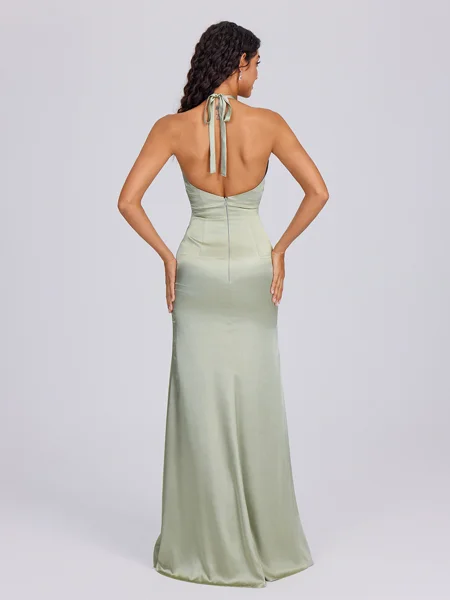 Sheath V-neck Pleated...