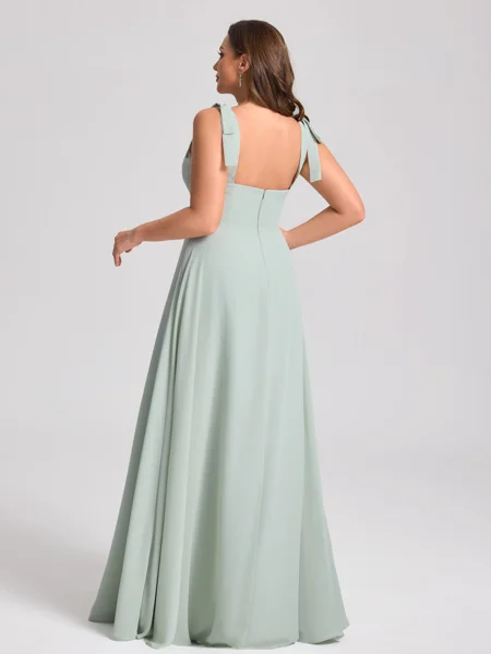 A-line Straps Bow...