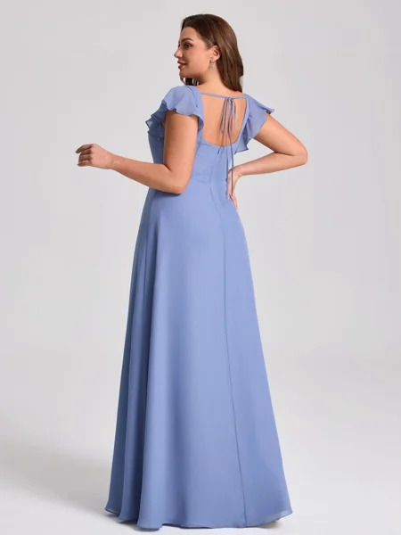 A-line Square Short Sleeves...