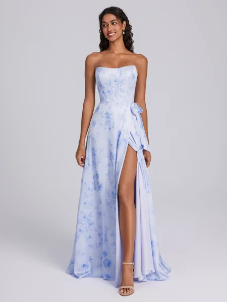 A-line Straight Bow...