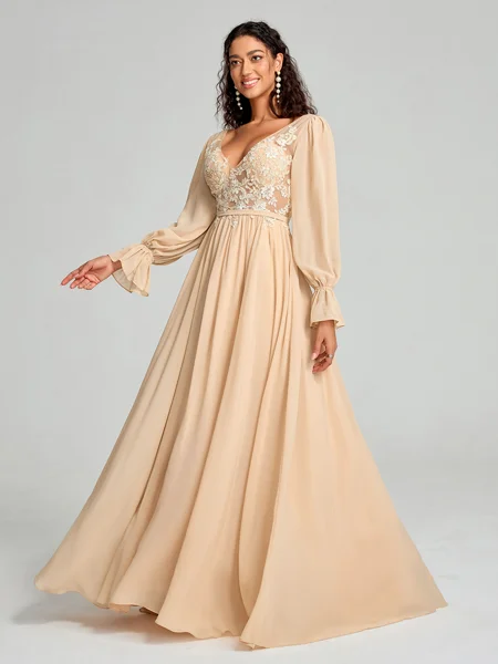 A-Line/Princess V-neck...