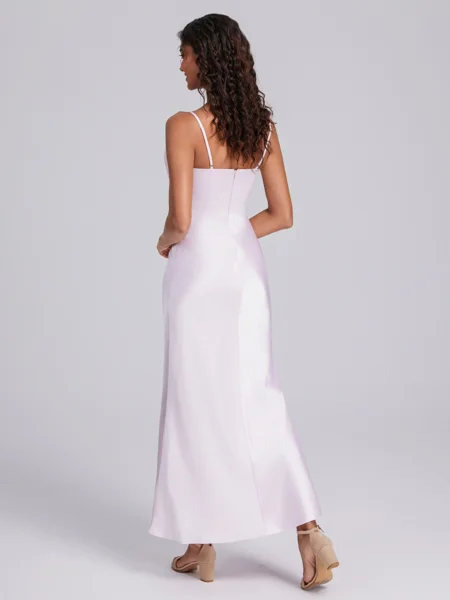 Sheath V-neck Pleated...