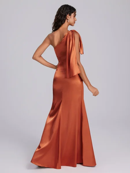 Sheath One-Shoulder Pleated...