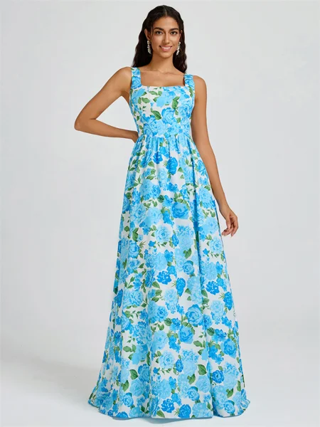 A-line Square Floor-Length...