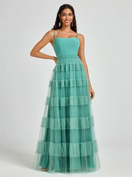 A-line Spaghetti Straps...