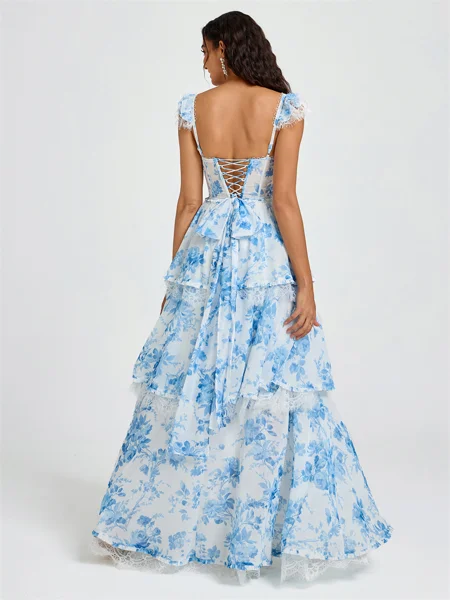 A-line Sweetheart Cascading...