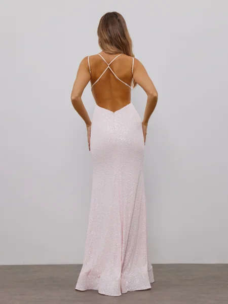 Sheath V-neck Floor-Length...