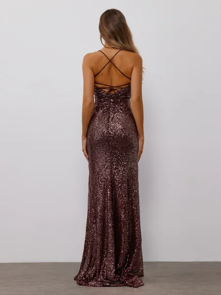 Sheath V-neck Pleated Sweep...