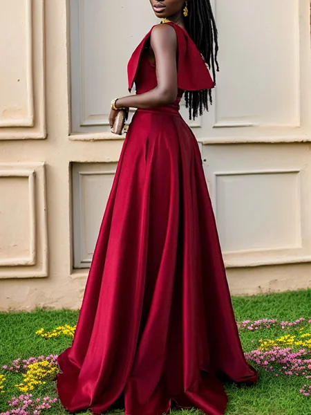 A-line One-Shoulder...