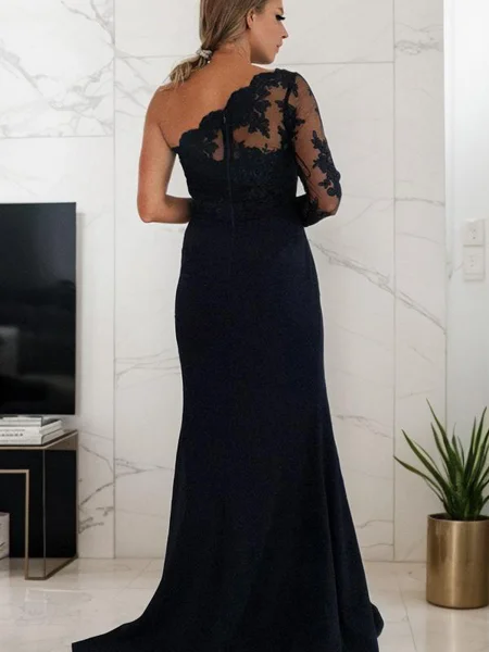 Sheath/Column One-Shoulder...