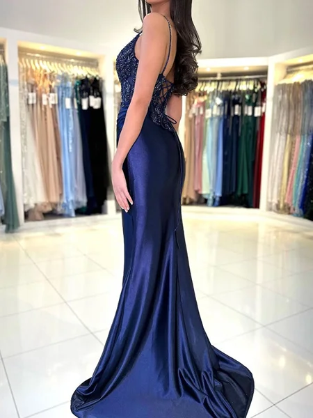 Sheath V-neck Appliques...