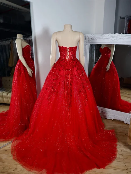 A-line Sweetheart Appliques...