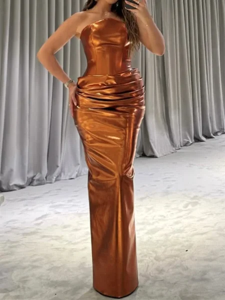 Sheath Straight Pleated...