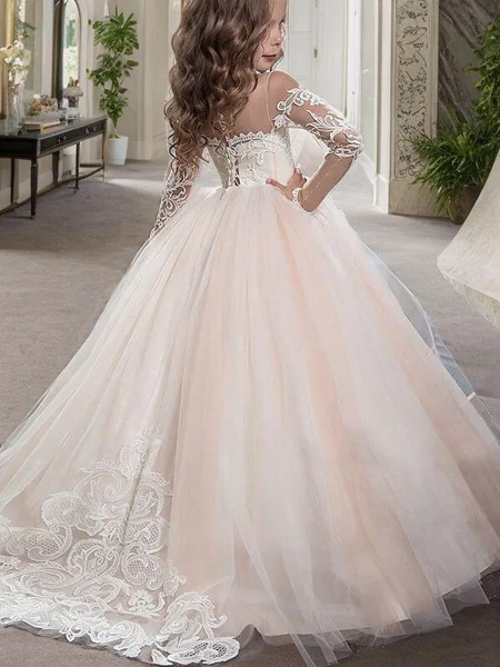Ball Gown Scoop Sweep Train...