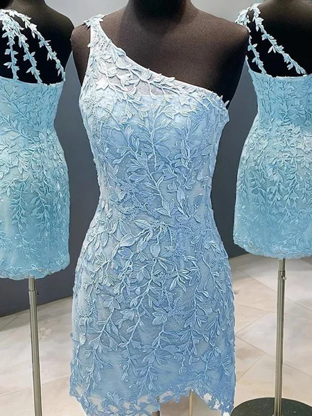 Sheath/Column One-Shoulder...